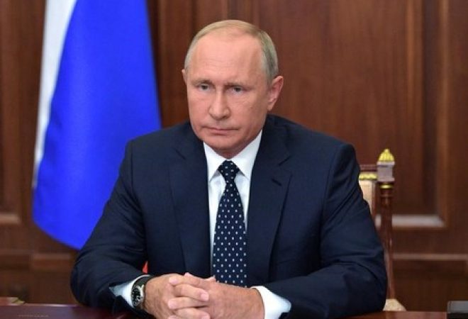 Presidente russo, Vladimir Putin, durante pronunciamento sobre reforma da Previdência