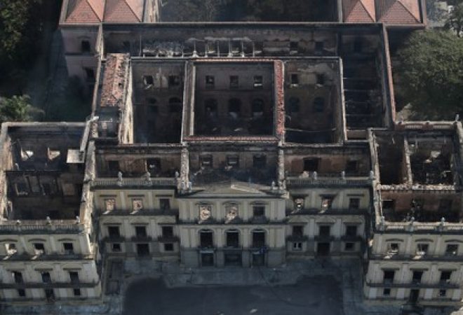 Vista aérea do Museu Nacional no Rio de Janeiro