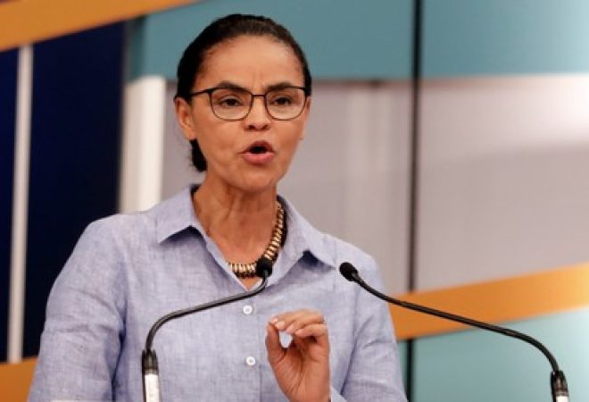 Candidata da Rede à Presidência, Marina Silva, durante debate televisionado em São Paulo