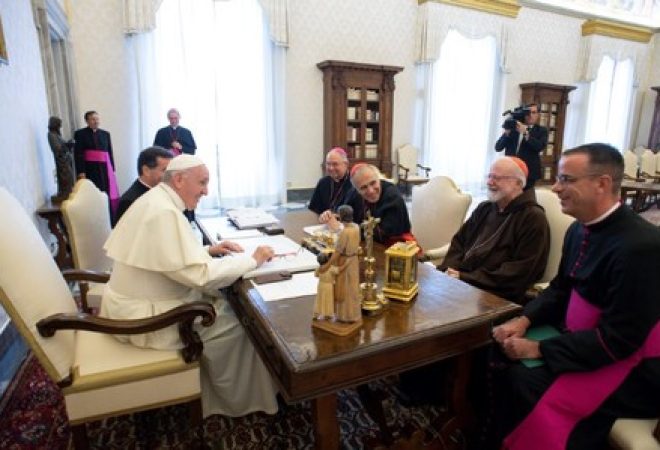 Papa Francisco recebe líderes católicos dos EUA no Vaticano