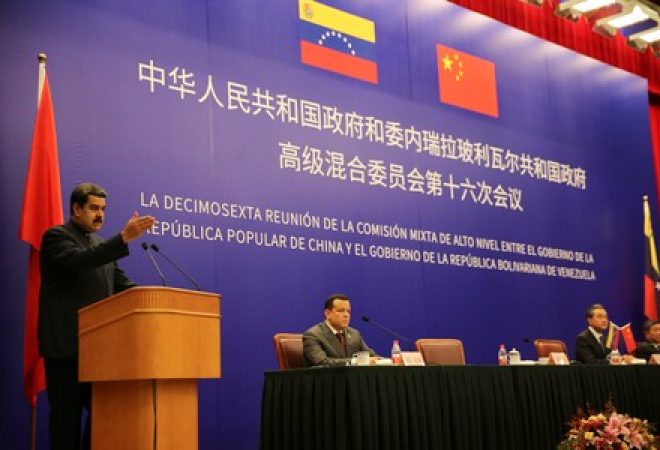 Presidente da Venezuela, Nicolás Maduro, durante evento em Pequim
