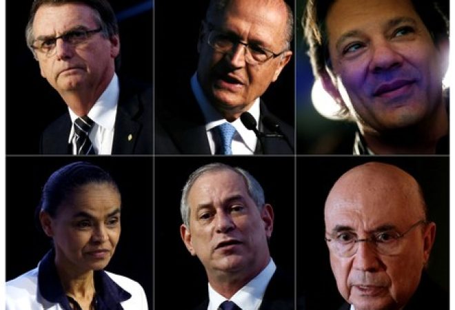 Combinação de fotos de candidatos à Presidência