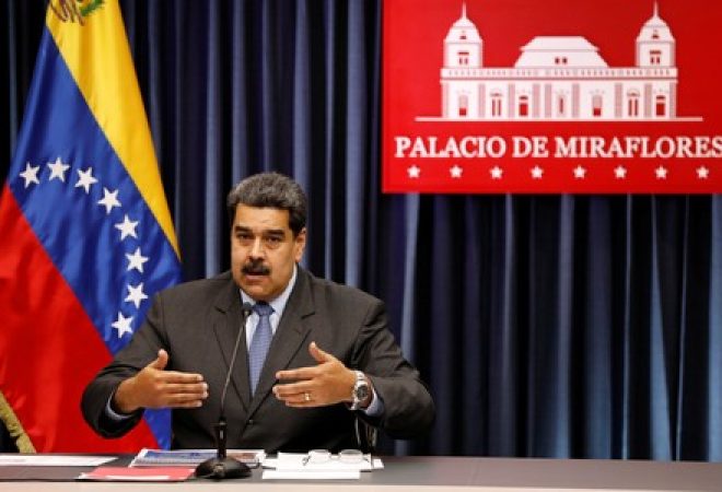 Maduro concede entrevista coletiva no Palácio Miraflores, em Caracas