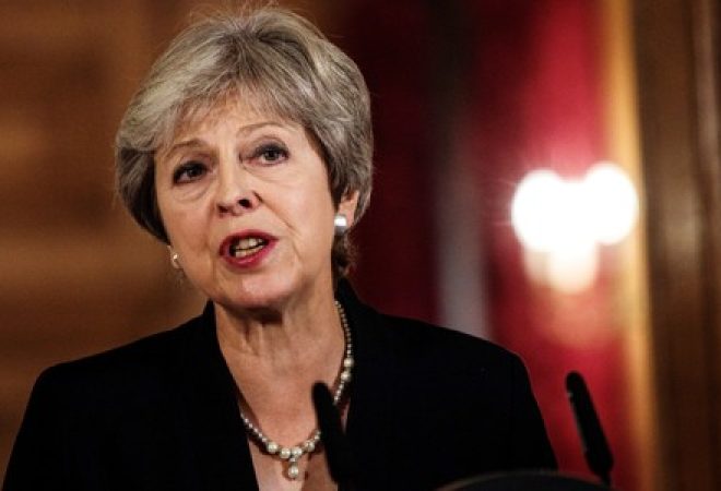 Primeira-ministra britânica, Theresa May, faz pronunciamento em Londres