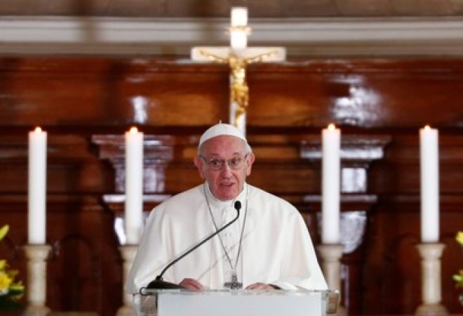 Papa Francisco durane discurso em Tallinn, na Estônia