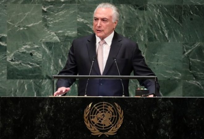 Presidente Michel Temer discursa na Assembleia Geral da ONU nesta terça-feira, em Nova York