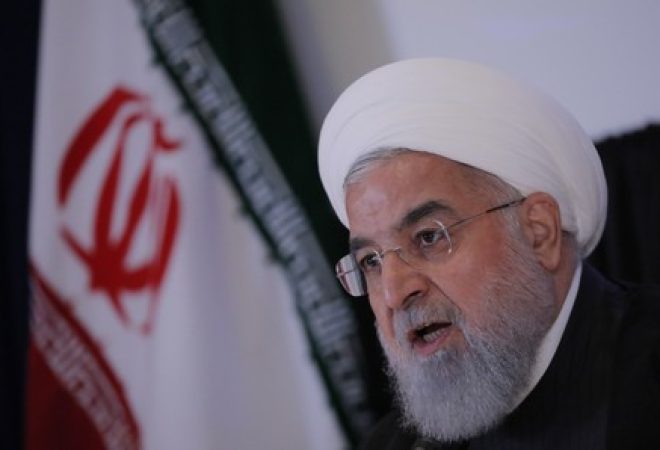 Presidente do Irã, Hassan Rouhani, em entrevista coletiva em Nova York