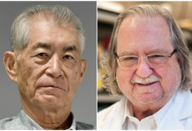 Japonês Tasuku Honjo e norte-americano James Allison, ganhadores do Prêmio Nobel de Medicina ou Fisiologia de 2018