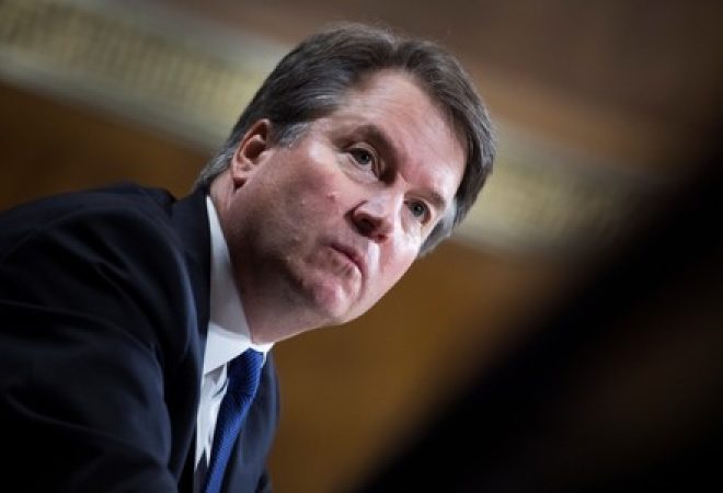 Brett Kavanaugh, indicado do presidente dos Estados Unidos, Donald Trump, à Suprema Corte durante depoimento em Washington