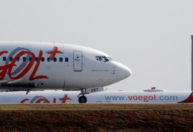 Aviões da Gol no aeroporto de Congonhas em São Paulo