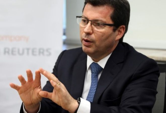 Paulo Rogério Caffarelli, ex-presidente do Banco do Brasil, durante entrevista com a Reuters em São Paulo
