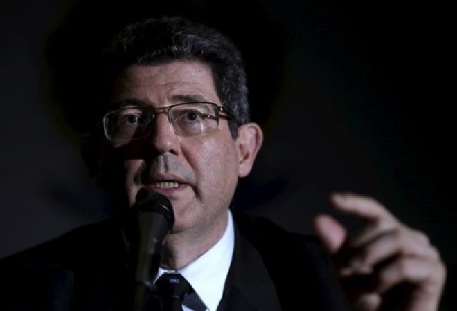 O ex-ministro da Fazenda e futuro president do BNDES, Joaquim Levy, durante coletiva de imprensa em Brasília