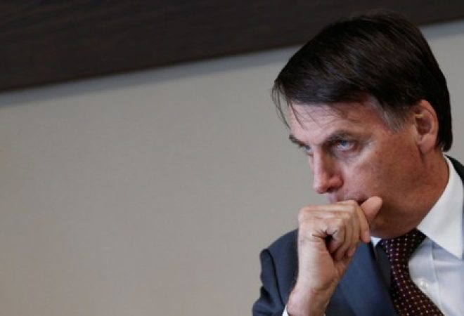 Presidente eleito Jair Bolsonaro durante reunião em Brasília