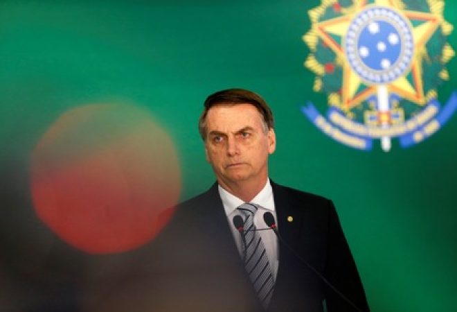 Presidente eleito Jair Bolsonaro durante entrevista coletiva no Palácio do Planalto