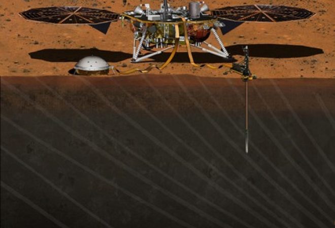 Sonda InSight, da Nasa, em ilustração