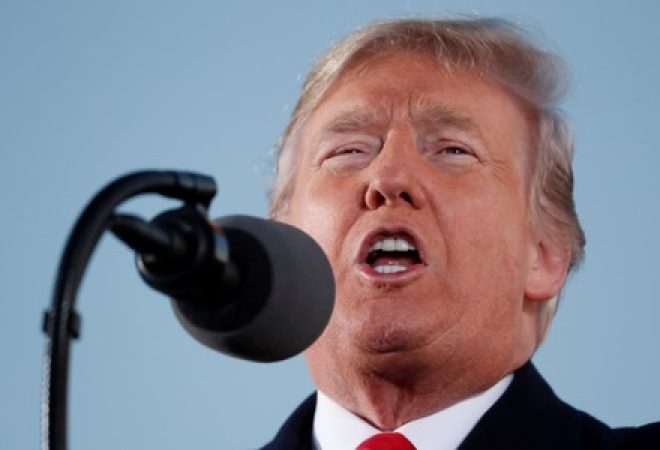 Presidente dos Estados Unidos, Donald Trump, durante evento em Mississippi