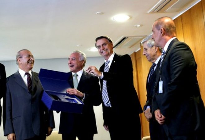 Encontro de Temer com Bolsonaro no Planalto