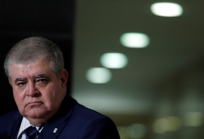 Ministro da Secretaria de Governo, Carlos Marun, durante entrevista coletiva em Brasília