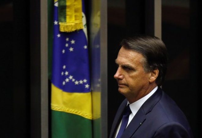 Presidente Jair Bolsonaro durante cerimônia de posse no Congresso Nacional