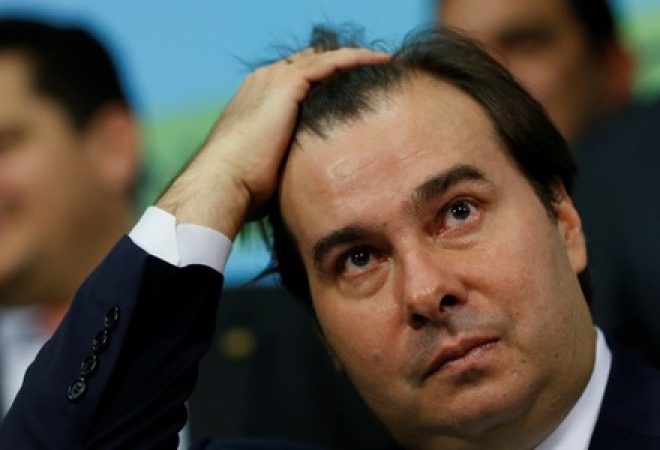Presidente da Câmara dos Deputados, Rodrigo Maia, durante evento em Brasília