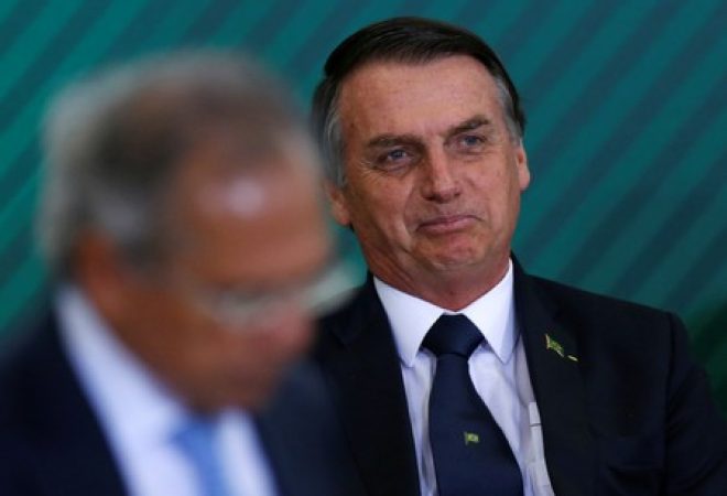 Presidente Jair Bolsonaro em cerimônia de posse no Palácio do Planalto