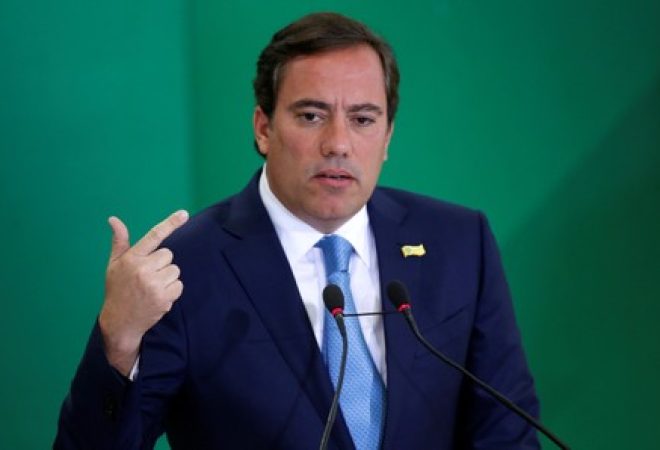 Novo presidente da Caixa Econômica Federal, Pedro Guimarães, durante cerimônia no Palácio do Planalto