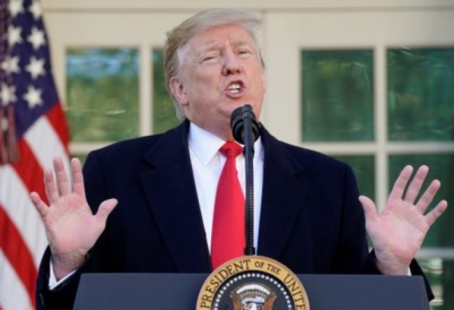 Presidente dos EUA, Donald Trump, em Washington