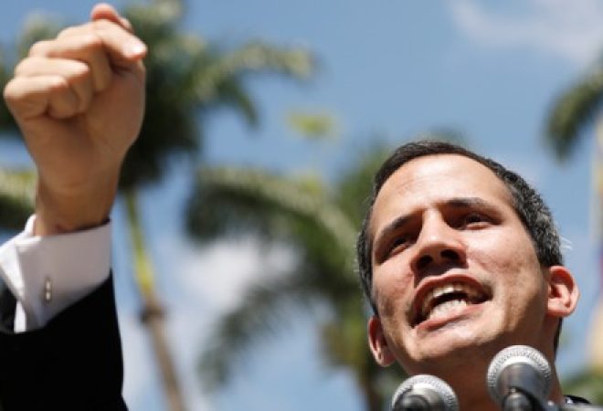 Presidente da Assembleia Nacional da Venezuela, Juan Guaidó, faz pronunciamento em Caracas