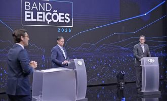 Primeiro debate entre Fernando Haddad e Tarcísio de Freitas. Foto: Renato Pizzutto/Band/Divulgação