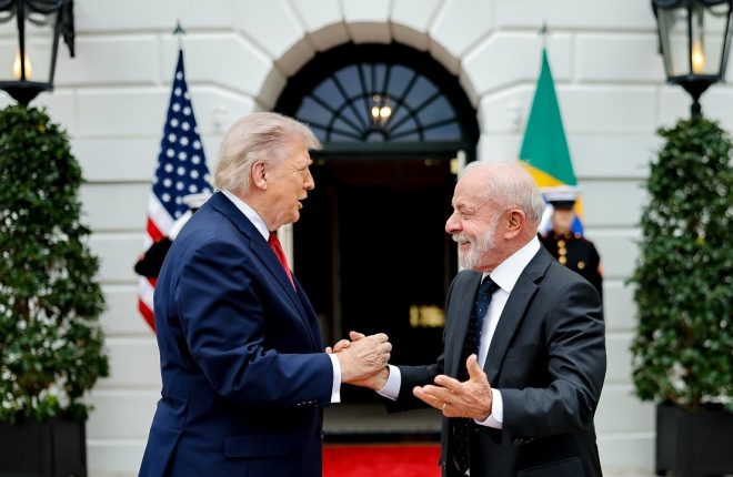 Presidente da República, Luiz Inácio Lula da Silva, durante encontro com o Presidente dos Estados Unidos, Donald Trump. Fotos: Ricardo Stuckert / PR