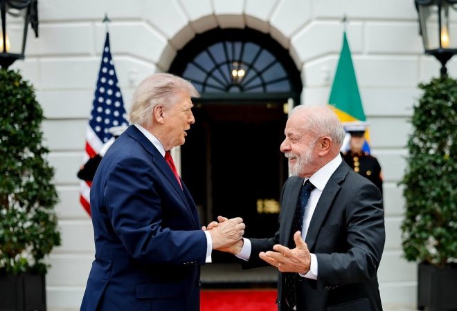 Presidente da República, Luiz Inácio Lula da Silva, durante encontro com o Presidente dos Estados Unidos, Donald Trump. Fotos: Ricardo Stuckert / PR